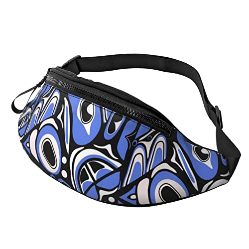 Bauchtasche für Damen Herren West Sun North Signs Haida Symbole Reißverschluss Gürteltasche Geldbörse Wandergürteltasche von AOOEDM