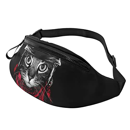 Bauchtasche für Frauen Männer Katze Schal Brille Freisprecheinrichtung Gürteltasche Geldbeutel Walking The Dog Handytasche von AOOEDM