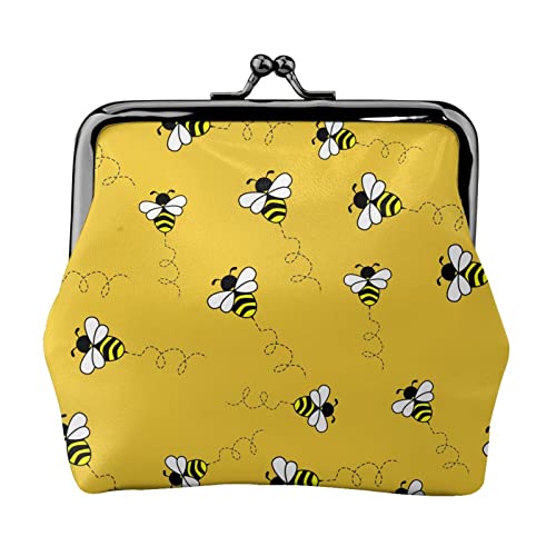 Bee Damen-Geldbörse aus Leder, Kleingeldtasche mit Kiss-Lock-Verschluss, Schnallen-Geldbörse für Frauen und Mädchen von AOOEDM