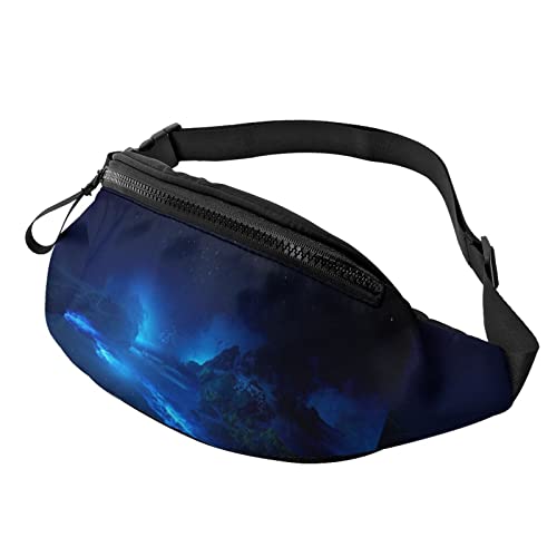 Blue Glowing Tides Neonlicht Gürteltasche Sport Casual Hüfttasche für Damen Herren Modisch von AOOEDM