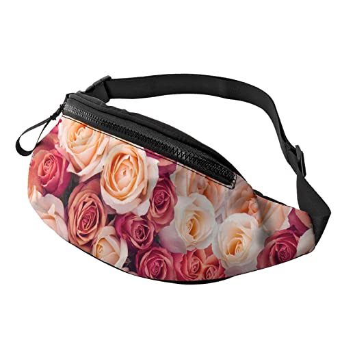 Blühende Rosen Pink Red Flower Fanny Pack Sport Casual Hüfttasche für Damen Herren Modisch von AOOEDM