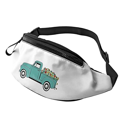 Blumen-Blau-LKW-Pflanzen-Bauernhaus-Gürteltasche Sport-beiläufige Hüfttasche für Frauen-Männer Modisch von AOOEDM