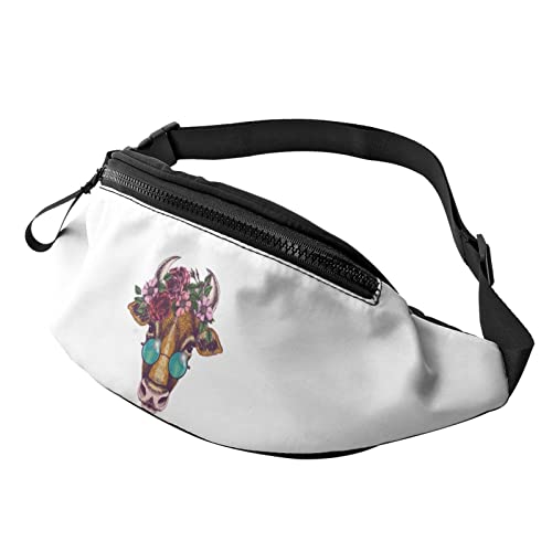 Blumenkranz Sonnenbrille Gelbe Kuh Bauchtasche Sport Casual Hüfttasche Für Damen Herren Modisch von AOOEDM