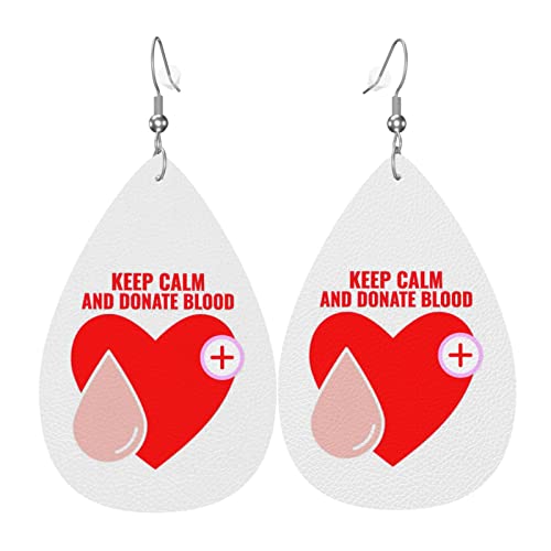 Blutspende-Bewusstseins-Lederohrringe für Frauen baumelnder Ohrring-Tropfen-Anhänger mit Hakengeschenken für erwachsenes Mädchen von AOOEDM