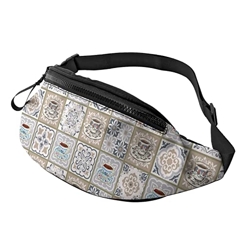 Boho Coffee Fanny Pack Sport Lässige Hüfttasche für Damen Herren Modisch von AOOEDM