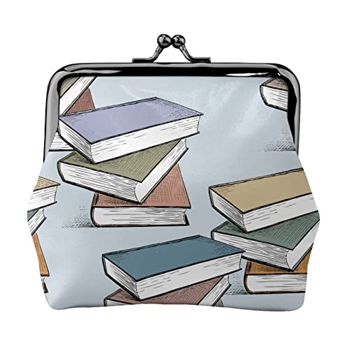 Book Damen-Geldbörse aus Leder, Kleingeldtasche mit Kiss-Lock-Verschluss, Schnallen-Geldbörse für Damen und Mädchen von AOOEDM