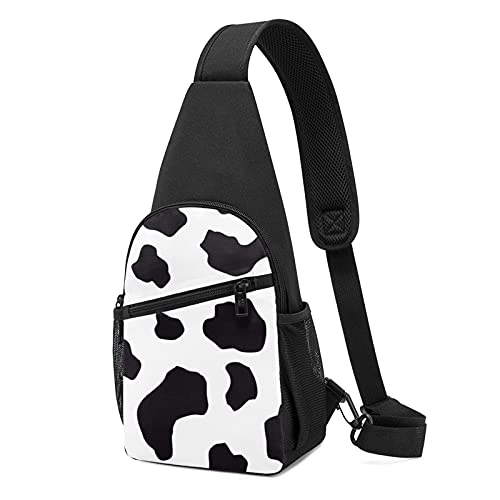 Brusttasche für Männer Frauen Milchkuhmuster Sling Schulterrucksack Große Kapazität Umhängetasche mit verstellbarem Schultergurt, Einheitsgröße von AOOEDM
