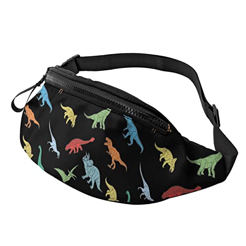 Bunte Dinosaurier Bauchtasche Sport Casual Hüfttasche für Damen Herren Modisch von AOOEDM