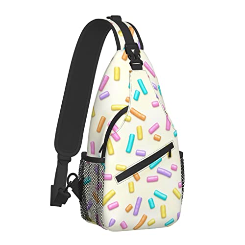 Bunte Donut-Glasur-Umhängetasche für Damen und Herren, Crossbody-Schultertaschen, lässiger Sling-Rucksack, Brusttasche, Reisen, Wandern, Tagesrucksack für den Außenbereich von AOOEDM