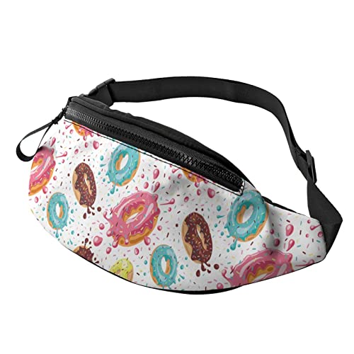 Bunte Donuts Schokolade Bauchtasche Sport Casual Hüfttasche für Damen Herren Modisch von AOOEDM