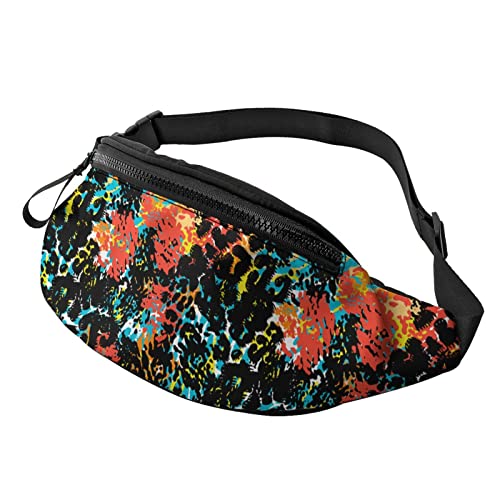 Bunte Leopard Splash Ink Gürteltasche Sport Casual Hüfttasche für Damen Herren Modisch von AOOEDM