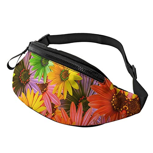 Bunte Sonnenblume Chrysantheme Blume Pflanzen Gürteltasche Sport Casual Hüfttasche für Damen Herren Modisch von AOOEDM