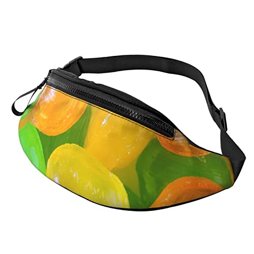 Bunte Süßigkeiten Bonbons Große Gürteltasche für Männer, Geschenke für Sport, Training, Reisen, Laufen, Lässige Gürteltasche von AOOEDM