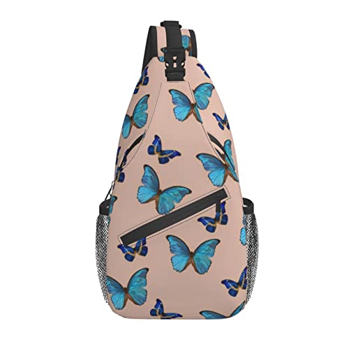 Butterflies Sling Bag Crossbody Sling Rucksack Brusttasche Daypack Reisen Wandern Umhängetasche für Männer Frauen von AOOEDM