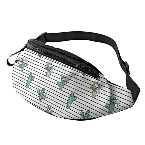 Cactus Pen Drawing Stripes Gürteltasche Sport Casual Hüfttasche für Damen Herren Modisch von AOOEDM