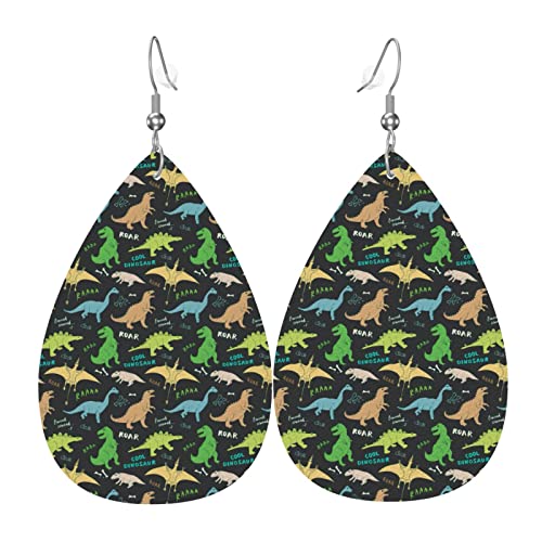 Cartoon Dinosaurier Leder Ohrringe Für Frauen Baumeln Ohrring Tropfen Anhänger Mit Haken Geschenke Für Erwachsene Mädchen von AOOEDM