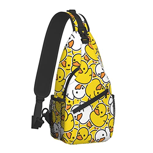 Cartoon Duck Sling Bag für Frauen Männer, Animal Print Crossbody Umhängetaschen Casual Sling Rucksack Brusttasche Reisen Wandern Daypack für Outdoor von AOOEDM