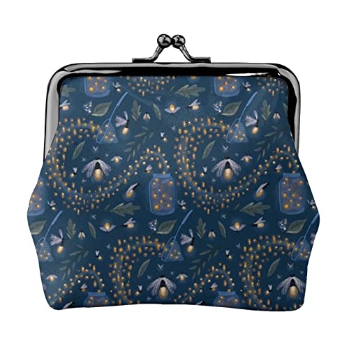 Catching Fireflies Damen-Leder-Geldbörse, Kleingeldbeutel mit Kiss-Lock-Verschluss, Schnallen-Geldbörse für Mädchen-Geschenk von AOOEDM