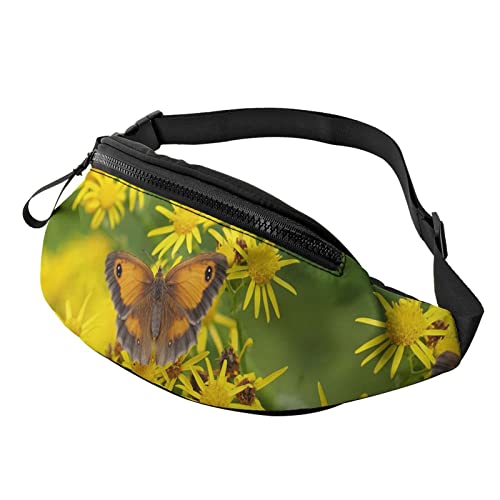Chrysantheme Schmetterling Tierwelt Insekten Blume Bauchtasche Sport Casual Hüfttasche für Damen Herren Modisch von AOOEDM