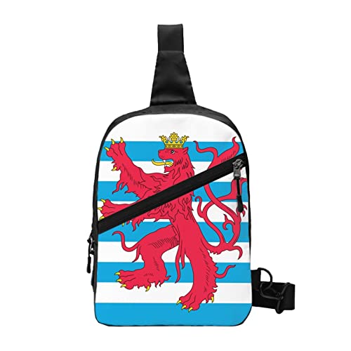 Civil Ensign of Luxembourg Sling Bag Faltbarer Brust-Schulter-Rucksack Bauchtasche Crossbody-Taschen für Männer Frauen Reisen Wandern im Freien von AOOEDM