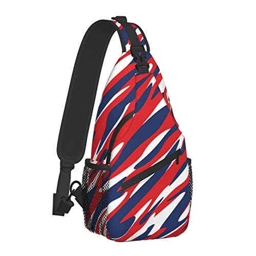 Colors of American Flag Sling Bag Für Damen Herren, Patriotische Umhängetaschen Casual Sling Rucksack Brusttasche Reisen Wandern Daypack Für Outdoor von AOOEDM