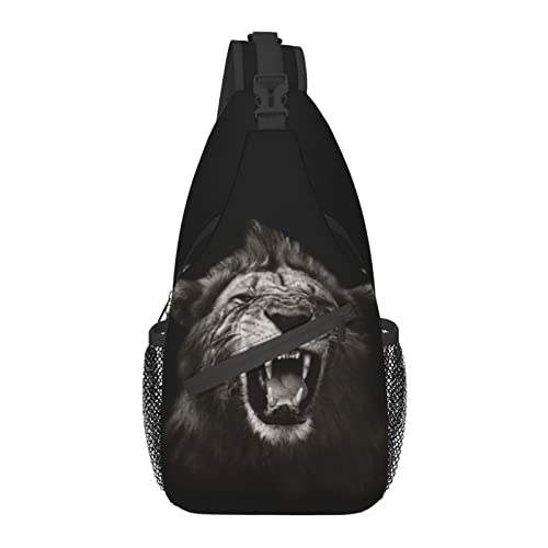 Cool Lion Sling Bag Casual Crossbody Herren Umhängetasche Rucksack Brust Daypack für Outdoor Beach von AOOEDM