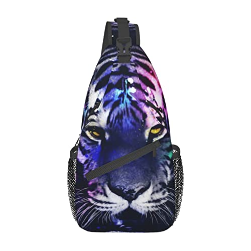Coole Tiger-Muster-Umhängetasche Crossbody Chest Daypack Reise-Wander-Rucksack Tier-Umhängetasche für Damen Herren von AOOEDM