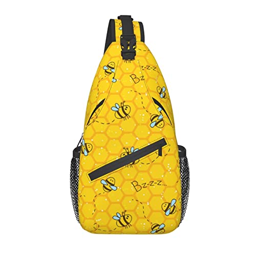 Cute Bee Sunflower Unisex Crossbody Rucksack Umhängetasche für Männer Frauen Eine Schulter Brusttasche für Fitnessstudio Sport Reisen Wandern Cute Bee Sunflower Unisex Crossbody Rucksack Umhängetasche für Männer Frauen Eine Schulter Brusttasche für Fitnessstudio Sport Reisen Wandern von AOOEDM