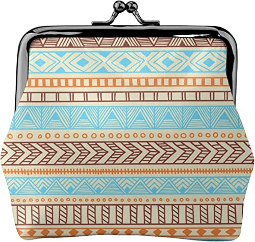 Damen-Geldbörse aus Leder mit nahtlosem Streifenmuster, Kleingeldbeutel mit Kiss-Lock-Verschluss, Schnallen-Geldbörse für Mädchen-Geschenk von AOOEDM