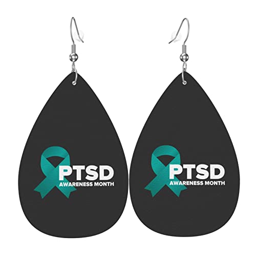 Der Juni ist der Monat des Ptsd-Bewusstseins. Lederohrringe für Frauen von AOOEDM