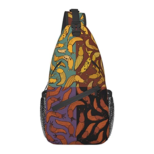 Fashion Sling Shoulder Backpack Outdoor Sports Daypack Kompatibel mit Banana Slug, Crossbody-Rucksack für Herren und Jungen für den täglichen Outdoor-Einsatz von AOOEDM