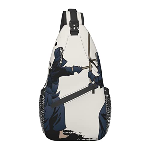 Fight by Kendo Sword Japanese Warrior Cross Chest Bag Diagonally Sling Rucksack Crossbody Umhängetasche Reisen Wandern Daypacks für Männer Frauen von AOOEDM