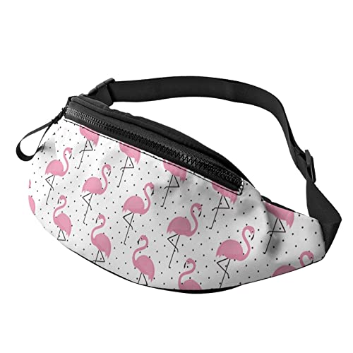 Flamingo Polka Dot Gürteltasche Sport Casual Hüfttasche für Damen Herren Modisch von AOOEDM