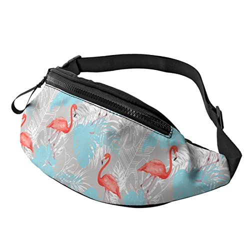 Flamingos Tropischer Dschungel Sommerblatt Bauchtasche Sport Casual Hüfttasche Für Damen Herren Modisch von AOOEDM
