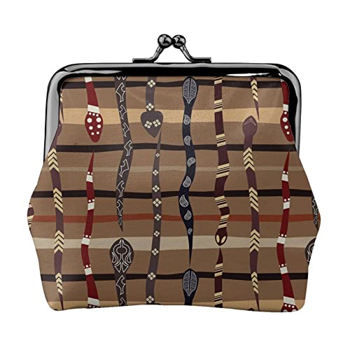 Funky Snakes Damen-Leder-Geldbörse, Kleingeldbeutel mit Kiss-Lock-Verschluss, Schnallen-Geldbörse für Mädchen-Geschenk von AOOEDM