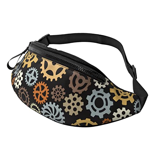 Gears Pattern Round Shape Technical Circle Große Bauchtasche für Männer, Geschenke für Sport, Training, Reisen, Laufen, lässige Gürteltasche von AOOEDM