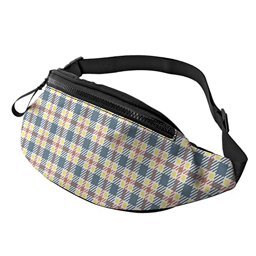 Gelb Blau Rot Plaid Bauchtasche Sport Casual Hüfttasche für Damen Herren Modisch von AOOEDM