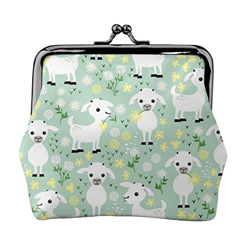 Goats Seagree Damen-Ledergeldbörse, Kleingeldbeutel mit Kiss-Lock-Verschluss, Schnallen-Geldbörse für Mädchen, Geschenk von AOOEDM