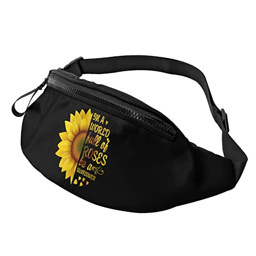 Golden Sunflower Motto Worte Herz Gürteltasche Sport Casual Hüfttasche für Damen Herren Modisch von AOOEDM