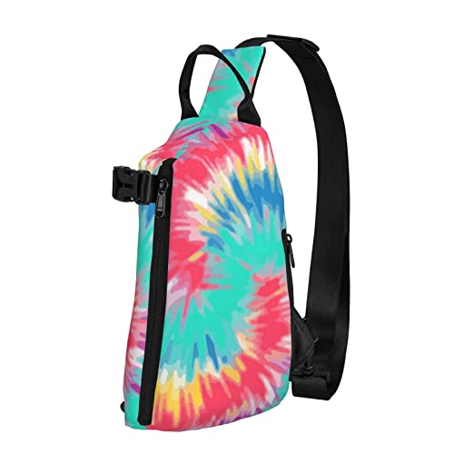 Große Kapazität Sling Chest Bag Spiral Tie Dye Abstract Rainbow Swirl Bunter Rucksack für Männer Jungen, lustiger Crossbody-Rucksack mit verstellbarem Riemen für Wandern im Freien Große Kapazität Sling Chest Bag Spiral Tie Dye Abstract Rainbow Swirl Bunter Rucksack für Männer Jungen, lustiger Crossbody-Rucksack mit verstellbarem Riemen für Wandern im Freien von AOOEDM