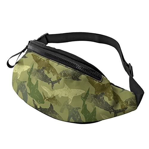Grunge Camo Sea Animal Fish Fanny Pack Sport Casual Hüfttasche für Damen Herren Modisch von AOOEDM