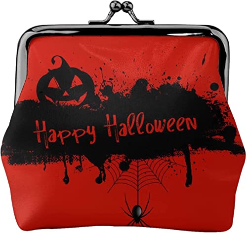 Grunge Happy Halloween Damen-Ledergeldbörse, Kleingeldbeutel mit Kiss-Lock-Verschluss, Schnallen-Geldbörse für Mädchen-Geschenk Grunge Happy Halloween Damen-Ledergeldbörse, Kleingeldbeutel mit Kiss-Lock-Verschluss, Schnallen-Geldbörse für Mädchen-Geschenk von AOOEDM