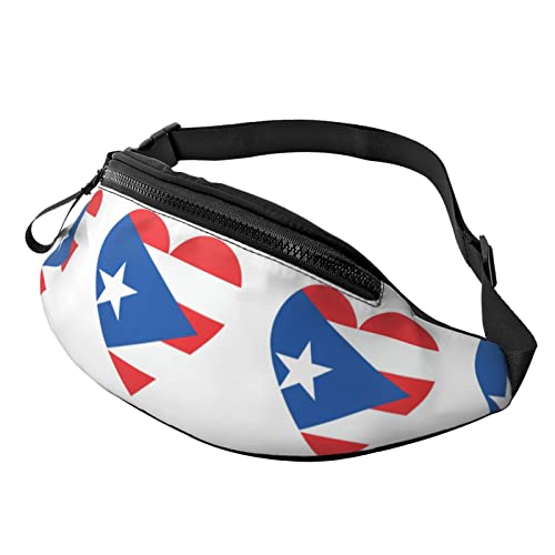 Gürteltasche für Damen Herren Herz Flagge von Puerto Rico niedliche Gürteltasche Geldbörse Outdoor Sports Wallet Bag von AOOEDM