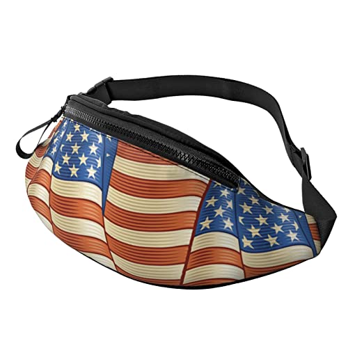 Gürteltasche für Damen Herren Vintage amerikanische Flagge Reißverschluss Gürteltasche Geldbeutel Walking Handytasche von AOOEDM