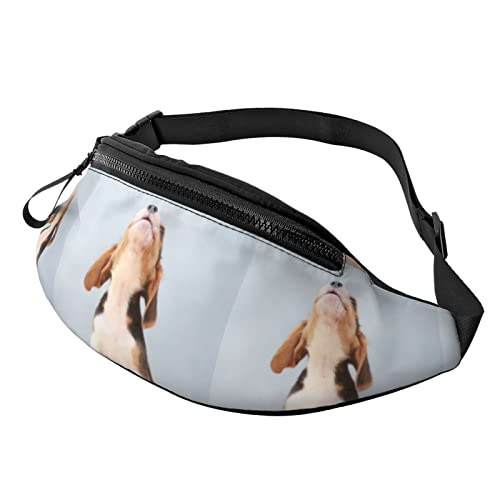 Gürteltasche für Frauen Männer Kleiner Beagle-Welpe, der nach Oben schaut, Workout-Gürteltasche, Geldbörse, Jogging-Gürteltasche von AOOEDM