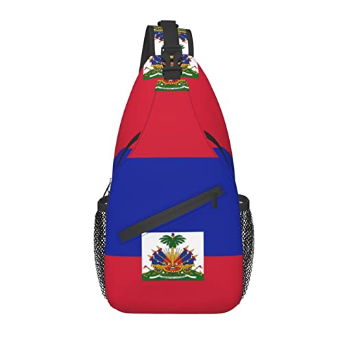 Haiti Flag Crossbody Sling Rucksack Sling Bag Reise Wandern Brusttasche Daypack von AOOEDM