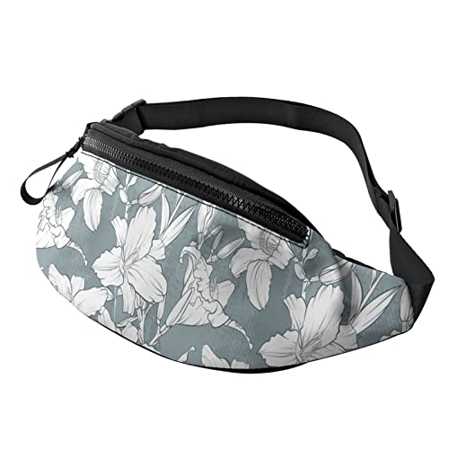 Handgezeichnete Lily Floral Fanny Pack Sport Casual Hüfttasche für Damen Herren Modisch von AOOEDM