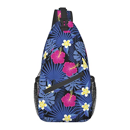 Hawaii Tropical Flower Sling Rucksack, Reisen, Wandern, Tagesrucksack, Crossbody-Rucksack, Schultertasche für Damen und Herren von AOOEDM