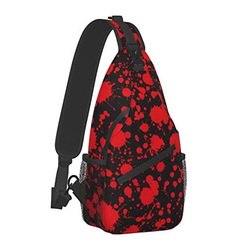 Horror Blood Splatter Outdoor Crossbody Umhängetasche für Unisex Young Adult Wandern Sling Rucksack von AOOEDM