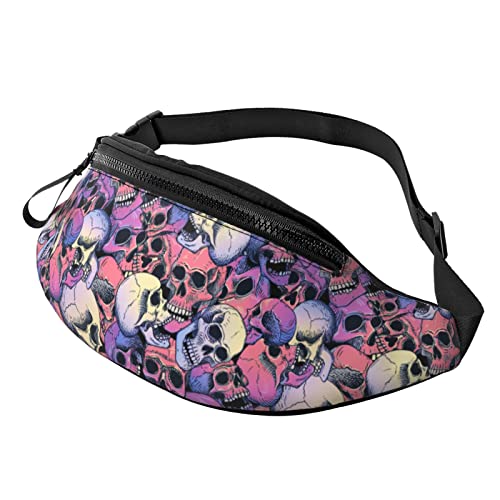 Human Skulls Große Bauchtasche für Männer, Geschenke für Sport, Training, Reisen, Laufen, lässige Gürteltasche von AOOEDM